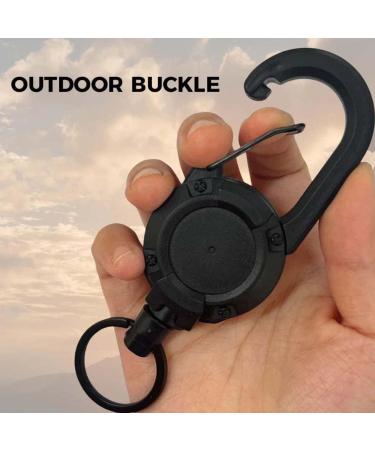 Giroayus Outdoor Automatic Retractable Wire Rope Luya Tactical Keychain - Black+White - Buy Online on GoSupps.com
