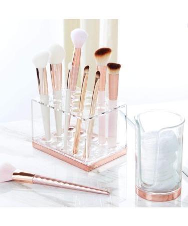 Shop MDesign Rose Gold Cosmetics Organizer - 15 Compartment Makeup Storage Box for Lipsticks & Mascaras | Stylish & Practical eCommerce Shipping Worldwide - Buy Online on GoSupps.com