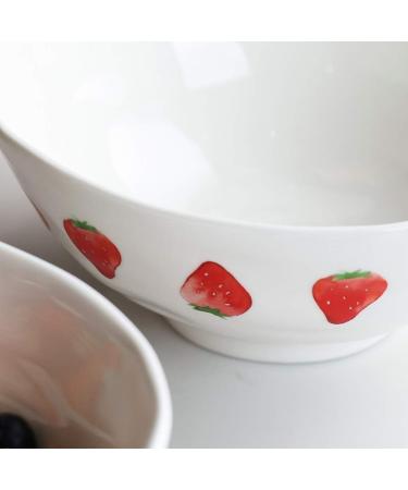Bowl Snack Dip Bowls Dishware Household Ceramic Rice Bowl Strawberry 6 inch Noodle Bowl Creative Cute Large Capacity Salad Bowl Compatible with Kitchen Restaurant Gifts - Buy Online on GoSupps.com