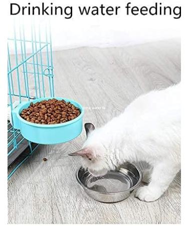 2-in-one dog water bowl cage crate type water bowl stainless steel pet hanging bowl puppy crate water bowl water dispenser used for cats and dogs and other small animals (small)  - Buy Online on GoSupps.com