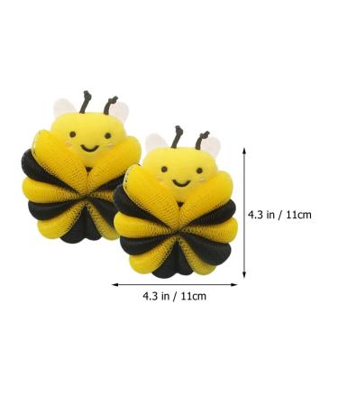 Lurrose 4-Piece Animal Balls Loofah Set for Kids - Yellow Spa Bath Scrubber Sponge for Boys and Girls - Buy Online on GoSupps.com