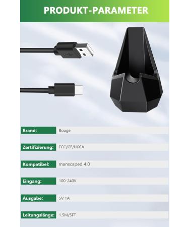 Buy Bouge Charging Station for Manscaped Lawn Mower 4.0 - Wireless USB-C Charger for Electric Trimmer - Buy Online on GoSupps.com
