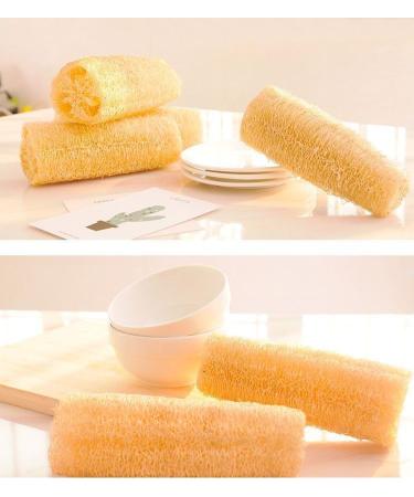 Natural Loofah Dishwashing Brush & Cloth - Eco-Friendly Cleaning Tool for Kitchen | Non-Oil Sponge | Yellow - Buy Online on GoSupps.com