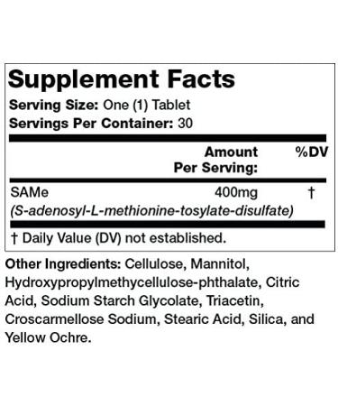 Olympian Labs SAMe Gold 400mg - Vegan, Gluten Free Mood & Joint Support | 30 Enteric Coated Capsules - Buy Online on GoSupps.com