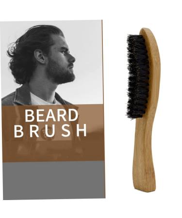 Minkissy Beard Brush for Men | Mustache Styling Tool & Stubble Comb | Wooden Face Brush for Beard Growth & Straightening | 17x3cm - Buy Online on GoSupps.com