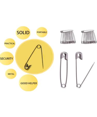 Extra Large 2 Silver Safety Pins - Heavy Duty Rust Resistant - 100 Bulk Safety Pins for Diapers, Laundry, Hijab | NiftyPlaza - Buy Online on GoSupps.com