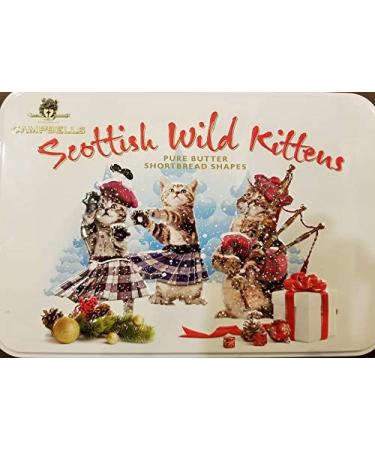 Scottish Christmas Wild Kittens Shortbread in tin