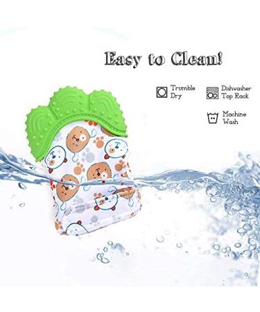 Baby Teething Mitten 2-Pack - Stimulating Teeth Toys for Infants - Green - Buy Online on GoSupps.com