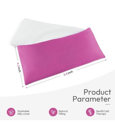 Rose Red Microwavable Weighted Eye Pillow for Yoga Meditation - Moist Heat & Cold Compress - Buy Online on GoSupps.com