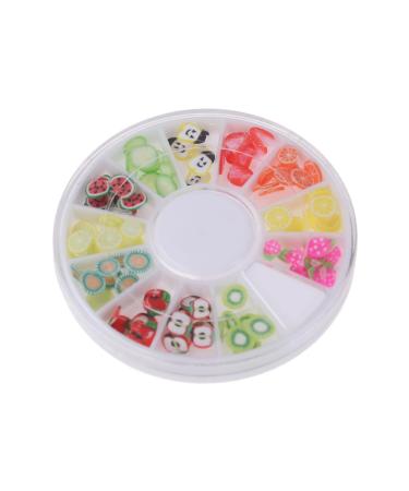 Healeved 12 nail art tools manicure tool fruit manicure DIY decoration for nail boxed accessories Manicure tools nail beauty accessories Soft pottery drill disc polymer clay