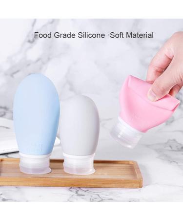 Leakage-Proof 100ml Travel Bottles Set - 4 Silicone Toiletry Containers in Pink & Gray | Perfect for Travel & Carry-On - Buy Online on GoSupps.com