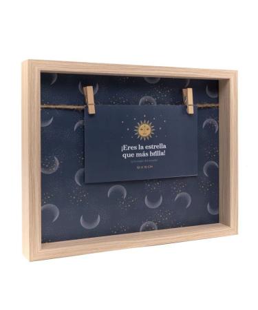 ROCKING GIFTS wooden picture frame with tweezers star 27 x 20 cm star 27x20 cm
