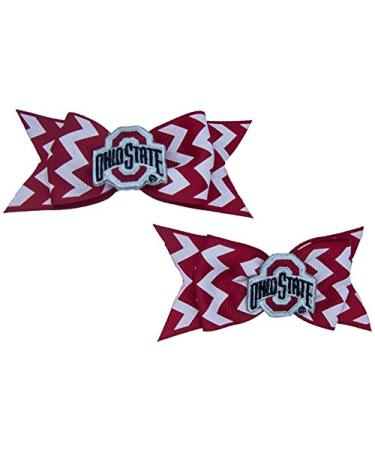 NCAA Ohio State Buckeyes Chevron Bow Pair