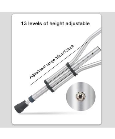 Foldable Underarm Crutches Aluminum Crutches for Adults Medical Adjustable Crutches with Comfortable Underarm Pads and Handles Applicable Height 140-200cm/4' 5''-6' 5'' Anniversary Independence Silver 1 count - Buy Online on GoSupps.com
