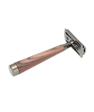 Double Edge Razor Wood Grain Design Manual Safety Razor for Travel for Home