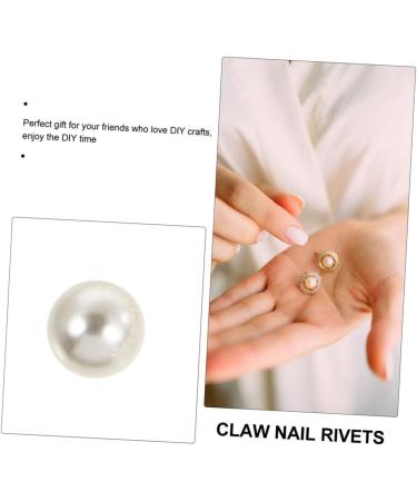 Hohopeti 150 Sets Pearl Claw Nails Faux Pearls Rivets Pearl Snap Decorative Rivets Jeans Crafting Supplies 1.2 White - Buy Online on GoSupps.com