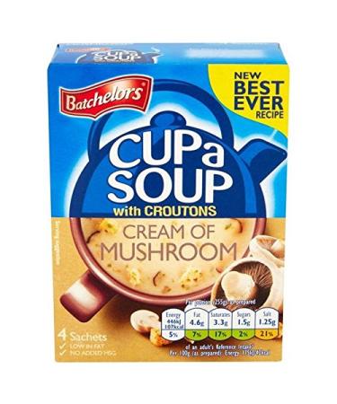 Batchelors Batchelors Mushroom Soup Cream Mug with Croutons 4 Bags 4 x 25 g (Pack of 6)