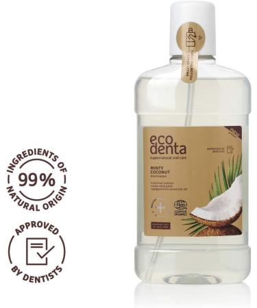 Ecodenta Organic Minty Coconut Mouthwash - Alcohol & Fluoride Free | 500ml - Buy Online on GoSupps.com