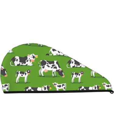 Buy Cows with Calfs Green Microfiber Hair Towel - Super Absorbent Quick Dry Wrap for Long Curly & Thick Hair | Soft Coral Velvet for Women - Buy Online on GoSupps.com