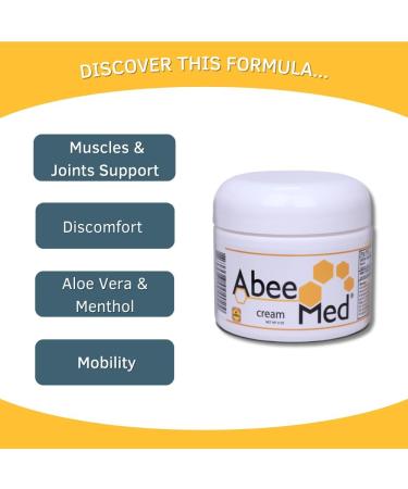 AbeeMed Cream Bee Venom Apitoxin for Aches - Menthol - Histamine DHCL - Bee Polen - Chamomile - Support for Neck and Backache - Supports Joint & Muscle Discomfort - Sprains Bruises and Strains V2 - Buy Online on GoSupps.com