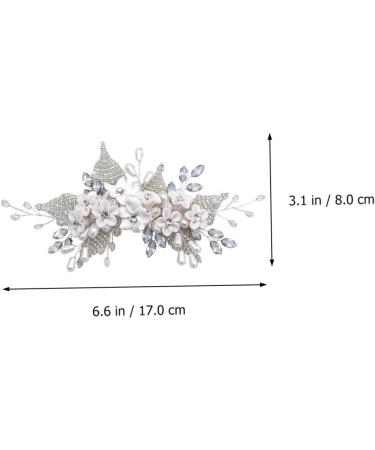 Ipetboom Pearl Hair Comb 1pc Bridal Headwear Crystal Pearl Bridesmaid The Flowers Hair Piece Silver Rhinestones - Buy Online on GoSupps.com