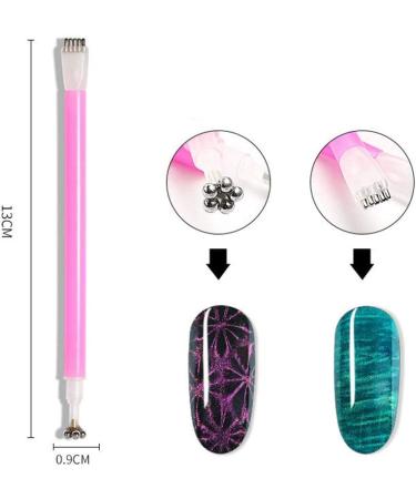 Muuzoning 6-Piece Nail Art Magnetic Stift Set | 3D Cat Eye Magic Manicure Tools | DIY Double-Head Nail Art Board & Magnet Stick - Buy Online on GoSupps.com