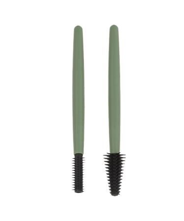 Verdant Touch Makeup Brush Silicone Eyelash Brush Set Portable Mascara Brush Reusable Makeup Brush with Washable Dustproof Box Green