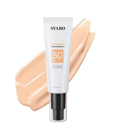 Tinted Sunscreen for Face SPF 50 Face Sunscreen Hydrating Sun Essence Concealer Sunscreen Lightweight Travel Size Against UVA and UVB Sun Protection Beige 50ml / 1.7oz 1.7 Fl Oz (Pack of 1) Beige