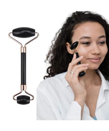 Sincero Salon - Black Obsidian Face Massage device - Jade Roller Face - Anti -Fold Face Massagicer - Immediate Face Lifting - Face Massage device for wrinkles - Face Massager Black Obsidian