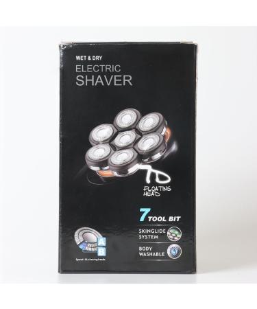 Qhecomce Head Shavers for Men 6-in-1 Elctric Razor for Bald Men 7D Wet/Dry Cordless Men's Electric Shaver Waterproof Grooming Kit - Wireless and Type-C Charging (Black&Silver) - Buy Online on GoSupps.com
