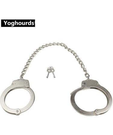 Yoghourds Metal Long Handcuffs - Sturdy Double Lock LegCuffs for Police - Heavy Duty Ankle Handcuffs with Keys & Holster - Buy Online on GoSupps.com