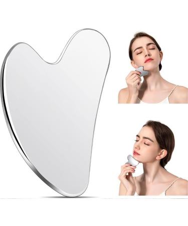 Stainless Steel Gua Sha Tool - Heart Shape Facial Massage Device for Contouring & Slimmer Face - Buy Online on GoSupps.com