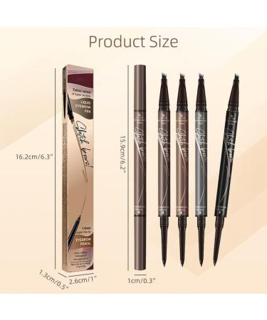 2-in-1 4 Tips Eyebrow Pencil Waterproof 3D Microblading Eyebrow Pencil Contour Pen Natural Durable Microblading Eyebrow Pencil (Gray) - Buy Online on GoSupps.com