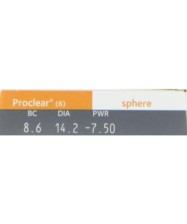 Proclear Spheric Monthly Soft Lenses - 6 Pack | BC 8.6 mm DIA 14.2 | -7.50 Diopters - International Shipping Available - Buy Online on GoSupps.com