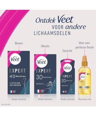 Veet Expert - 16 Cold Wax Strips for Sensitive Skin - Perfect Finish - Long-Lasting Hair Removal - Buy Online on GoSupps.com