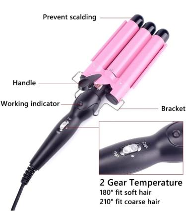 Peidesi 1 Inch Ceramic Hair Curling Iron - Professional Tourmaline Triple Barrel Curler for Perfect Egg Roll Curls - Hair Styling Tools & Wands - Buy Online on GoSupps.com
