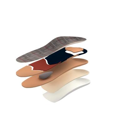 Kingmed orthopedic insoles for Haluks Hallux Valgus cross -vaulted checkered suede fabric size 38 dimensions 25.4 cm 38 25.4 cm