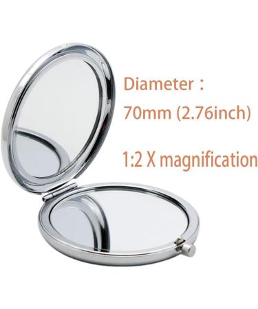 Portable Blue Compact Mirror with 2x 1x Magnification - Great Gift for Women, Moms & Kids - Buy Online on GoSupps.com