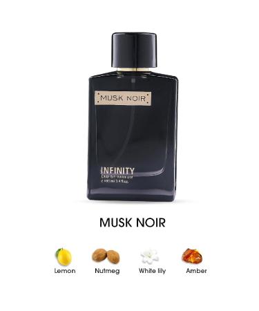 Infinity Musk Noir EDP For Men With 3 Travel Minis Liquid Eau De Parfum Long Lasting Skin Friendly Premium Luxury Perfume With Musky Notes 124ml - Buy Online on GoSupps.com