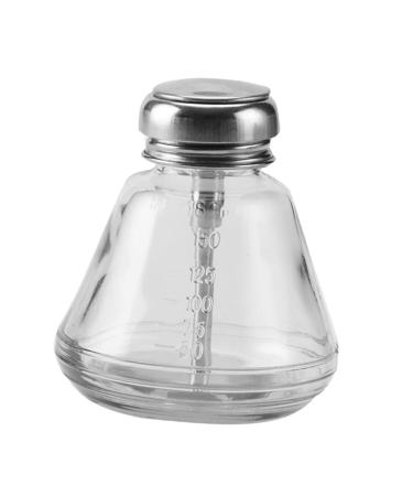 SOESFOUFU Refillable Glass Bottle Shaped for Nail Polish Remover with 180ml Pressure Pump Bottle for Liquid Storage