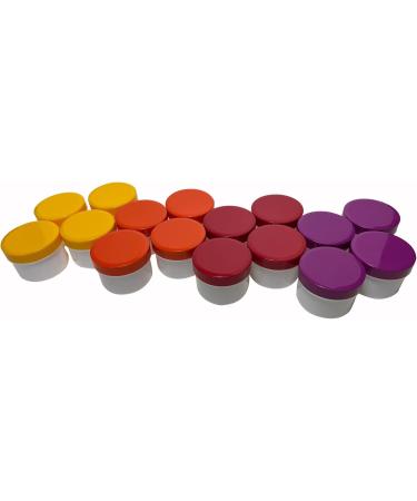 16 Premium Ointment Jars with Colored Lids - 35ml Cream Jars - Made in Germany - International Shipping Available - Buy Online on GoSupps.com