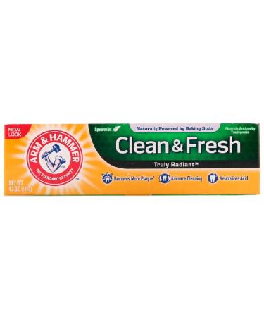 Arm & Hammer Truly Radiant Clean and Fresh Fluoride Toothpaste Spearmint 4.3 Ounce (Pack of 3)