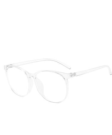 Voberry blue light filter glasses computer glasses retro decorative glasses classic round frame glass glasses computer gaming glasses blue light blocking glasses anti -fatigue glasses for men women white