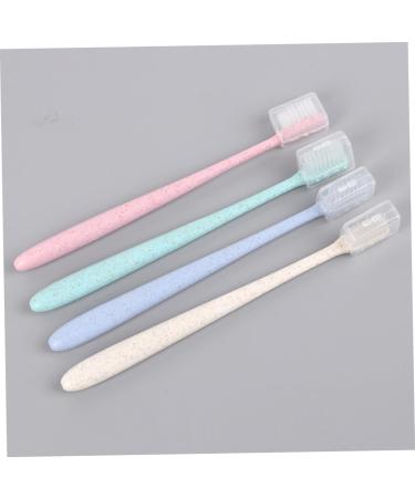 Frcolor Vegan Organic Manual Toothbrush Set - 4 Boxes of 8 with Caps | Travel & Camping Friendly Hanging Design - Buy Online on GoSupps.com