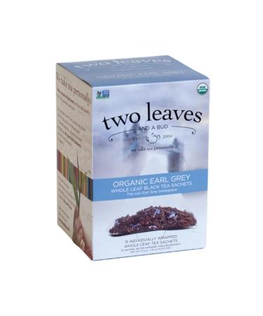 TWO LEAVES Certified Organic Earl Grey Tea Bags 15/Pack (sold as 2 packs/case)