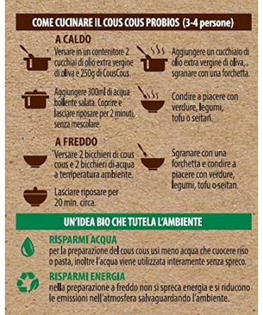  Probios Probios - Complete Spelt Couscous Integral Neck Nuts - Pack of 12 x 500 g - Buy Online on GoSupps.com