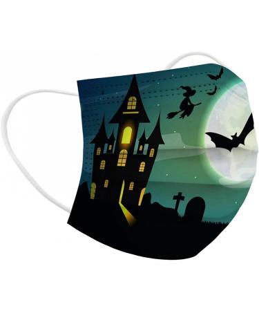 3 Ply Disposable_Face_Mask with Halloween Cute Pattern Design Comfortable Covers Suitable For Adults Outdoor Use Protection - Buy Online on GoSupps.com