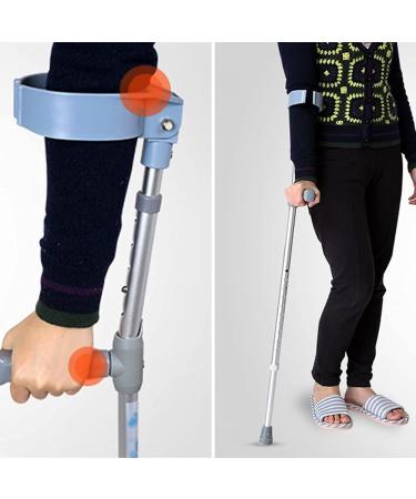 Adult Aluminum Medical Forearm Crutch Adjustable Walking Crutches Open Cuff Ergonomic Handle with Comfy Grip Gray Decorate Lucky Star - Buy Online on GoSupps.com