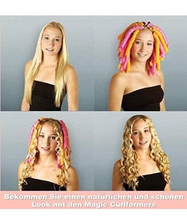 40 Pieces Hair Rollers Curlers Set - Heatless Overnight Curling for Women & Ladies - Includes Travel Bag - Purple/Pink - Buy Online on GoSupps.com