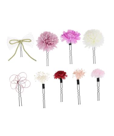 DOITOOL 1 Set Japanese-style hair clip plant hair stick set preserved flower artificial flower purple the flowers french barrette hair clips bridal hair clip polyester iron